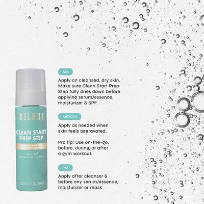 Milani Clean Start Prep Step Hypochlorous Acid Facial Mist 2.03 fl oz - New