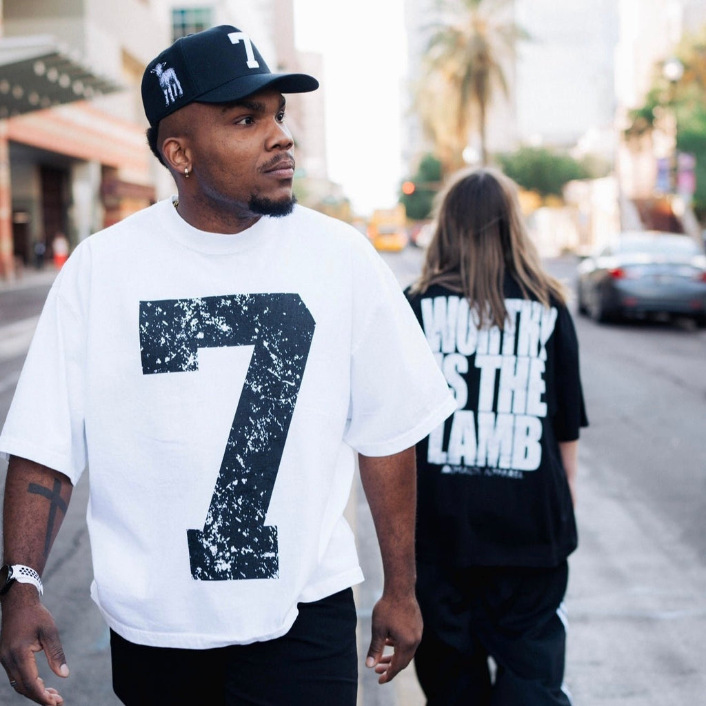 ‘7’ Wool-Blend Snapback — Black/White, 7 Collection